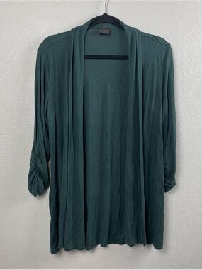 Open-Front Forest Green Women's Cardigan - Brand: Not Clearly Visible